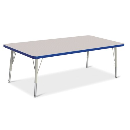 Jonti-Craft Berries Rectangle Activity Table, 30 in. x 60 in., E-height, Freckled Gray/Blue/Gray 6408JCE003